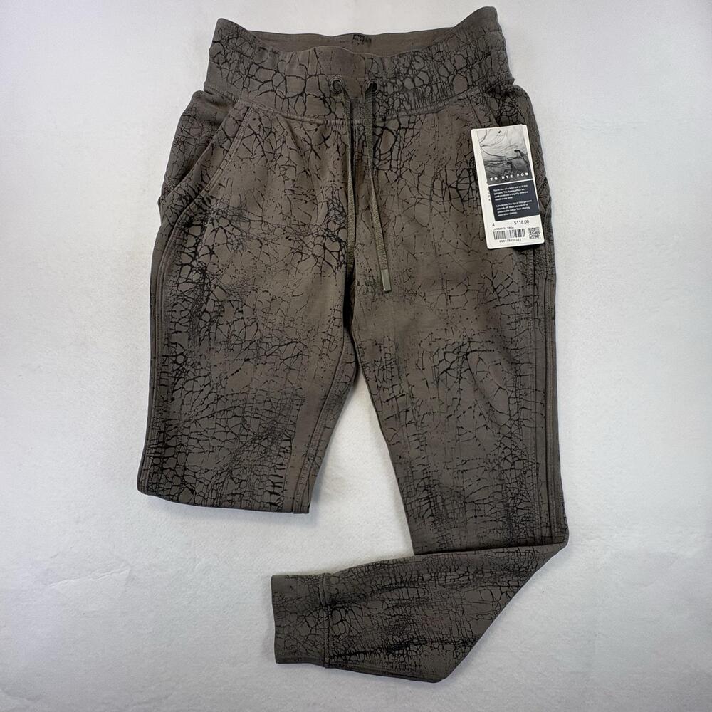 Lululemon Jogger Pants Womens 4 Gray Warm Down Thread Dye Slim Fit Terry Lounge